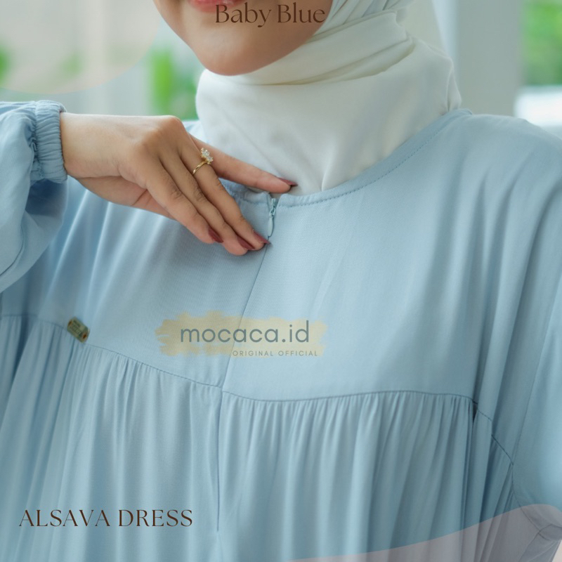 Adeva Dress 7 Susun Sleting depan Busui rayon twill premium babypink baby pink soft lembut adem bisa gosend bandung ad saku kanan super flowy