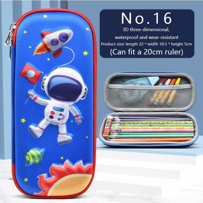 TEMPAT PENSIL 3D ANAK SEKOLAH KARAKTER PEN PENCIL CASE 3D TIMBUL BAHAN EVA ANTI AIR