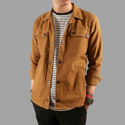 Justrue Jaket Semi Parka Pria Caramel