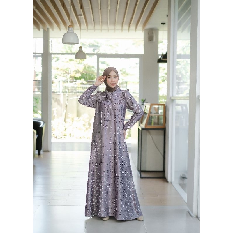 Baju Muslim Gamis Camilla Motif Silk Size Jumbo