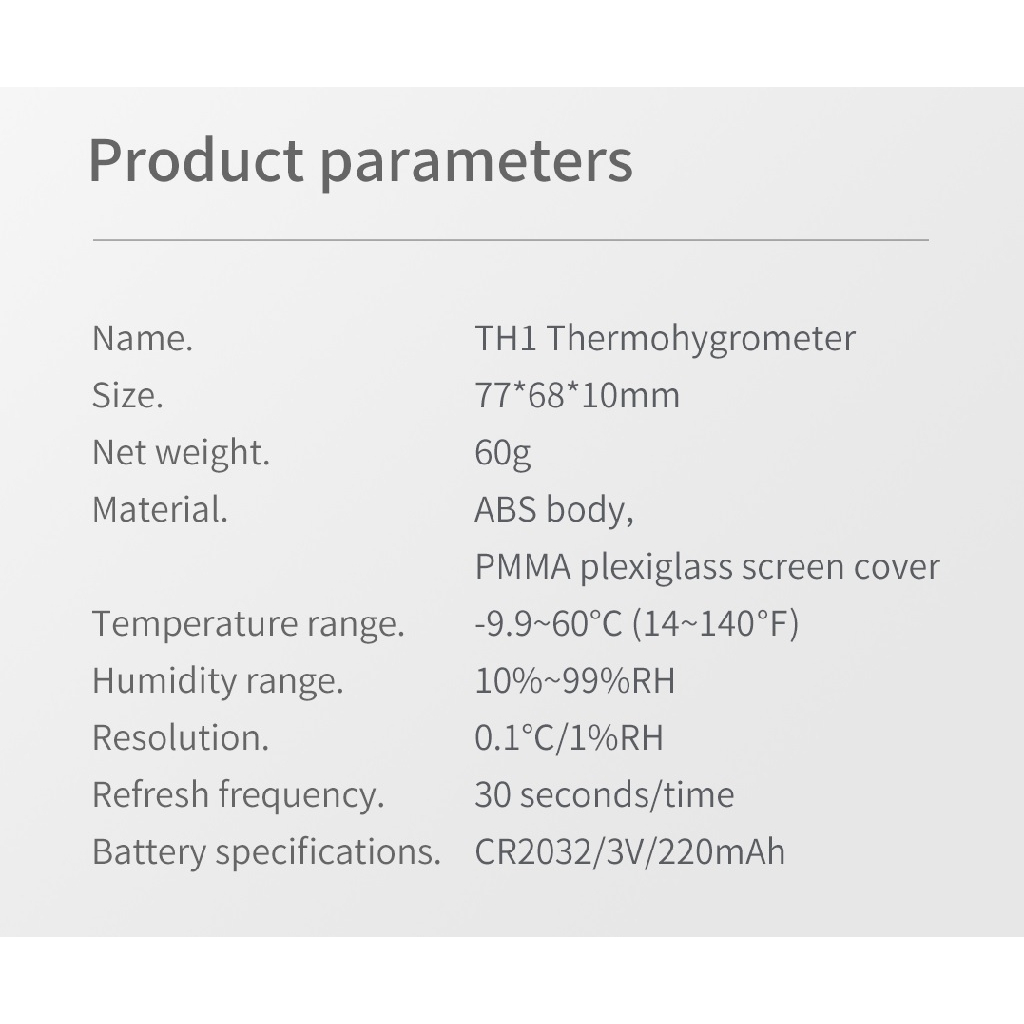 ATUMAN DUKA TH1 Clock Thermohygrometer - Jam Digital dengan Termometer