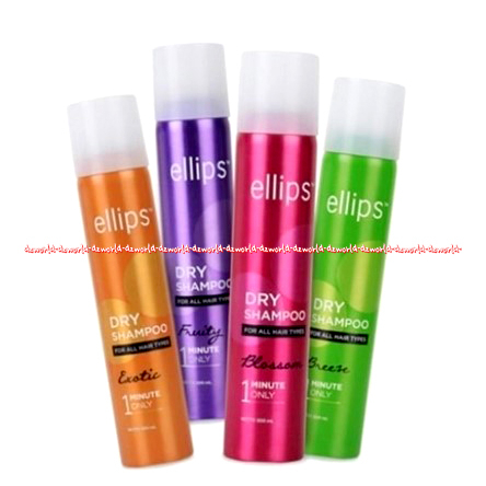 Ellips Dry Shampoo 200ml 1 Minute Only Sampoo Tanpa Keramas Air Ellip Wangi Blossom Breeze Fruity Botol Spray