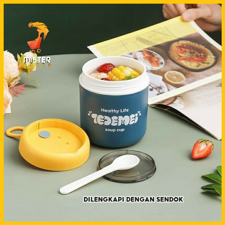 [COD] LUNCH BOX SOUP PORTABLE FREE SENDOK 510ML TAHAN PANAS