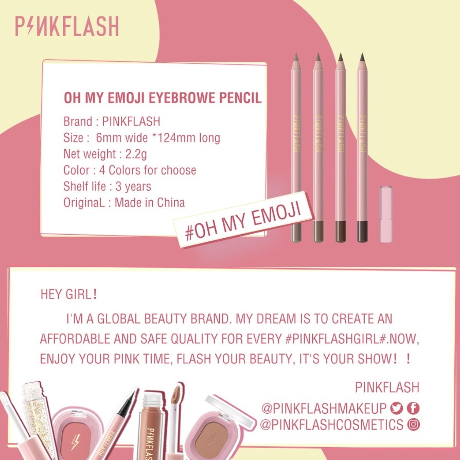 PINKFLASH Pensil Alis Waterproof Easy Eyebrow - Pink Flash Waterproof PF-E02