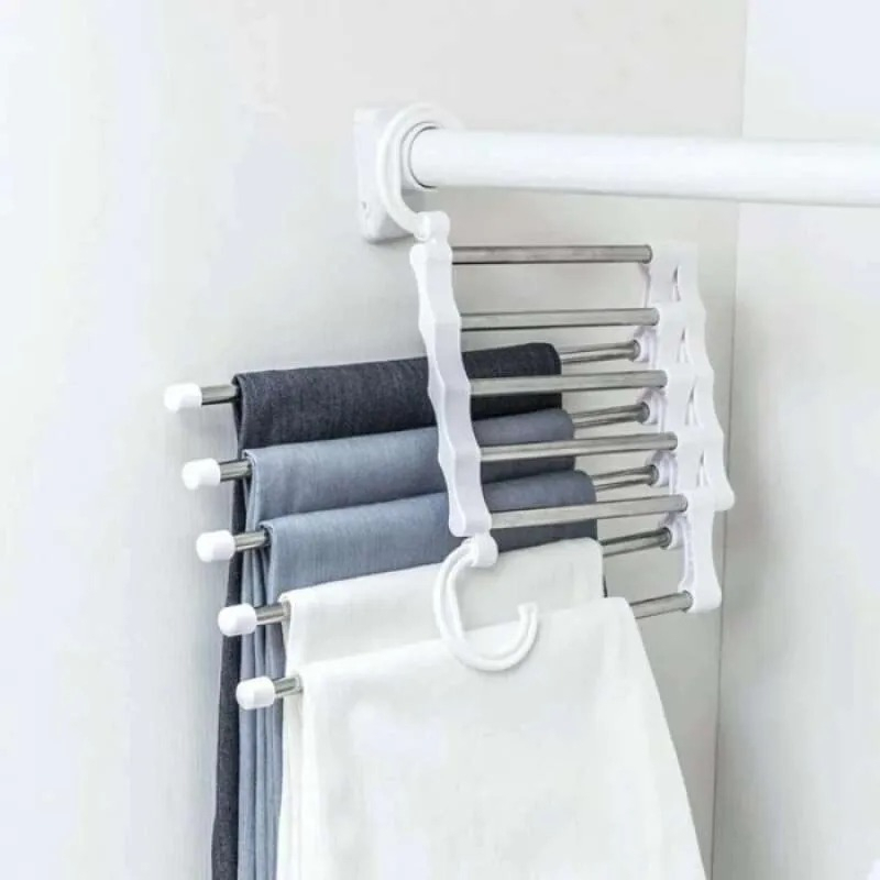 COD MAGIC HANGER 5 IN 1 STAINLESS - GANTUNGAN BAJU HANDUK CELANA LIPAT HANGER 5 IN 1 STAINLESS HANGER MAGIC GANTUNGAN JILBAB BAJU STAINLESS MULTIFUNGSI