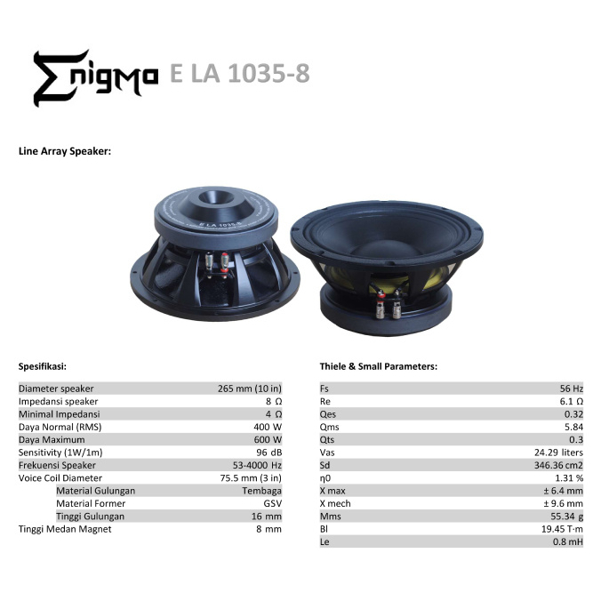 SPEAKER ENIGMA E LA 1035-8 10INCH LINE ARRAY