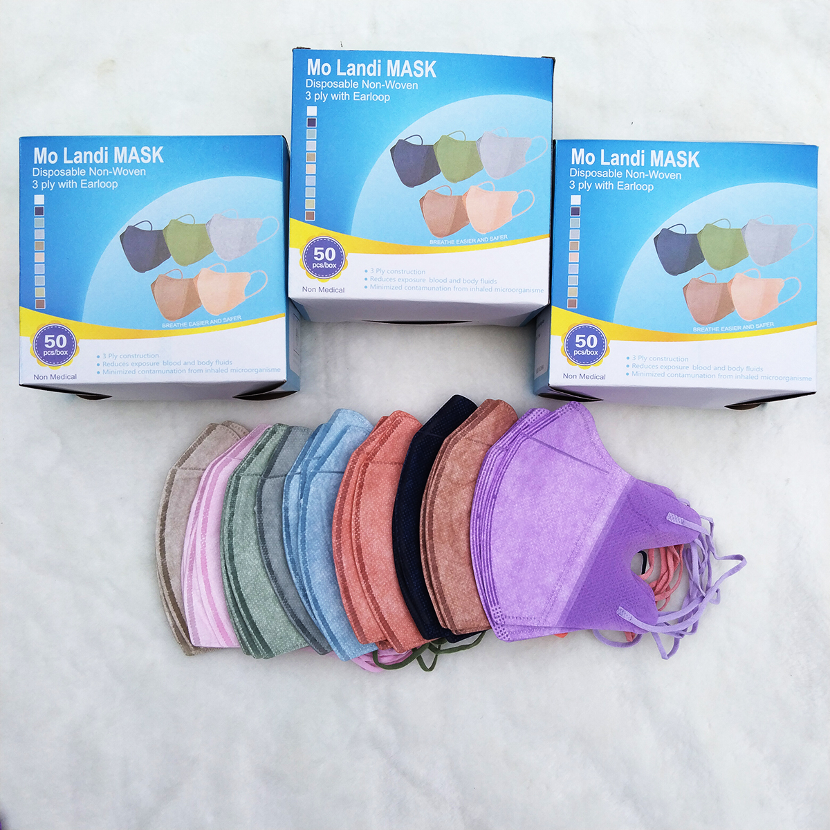 MASKER DUCKBILL  WARNA WARNI ISI 50 PCS MASKER DUCBILL WARNA 3 PLY  MURAH  | MASKER DUCKBILL EARLOOP MURAH