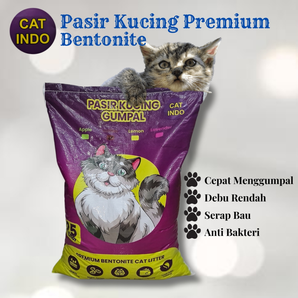 Pasir Kucing Gumpal / Pasir Kucing Gumpal Wangi Bentonite 25Liter