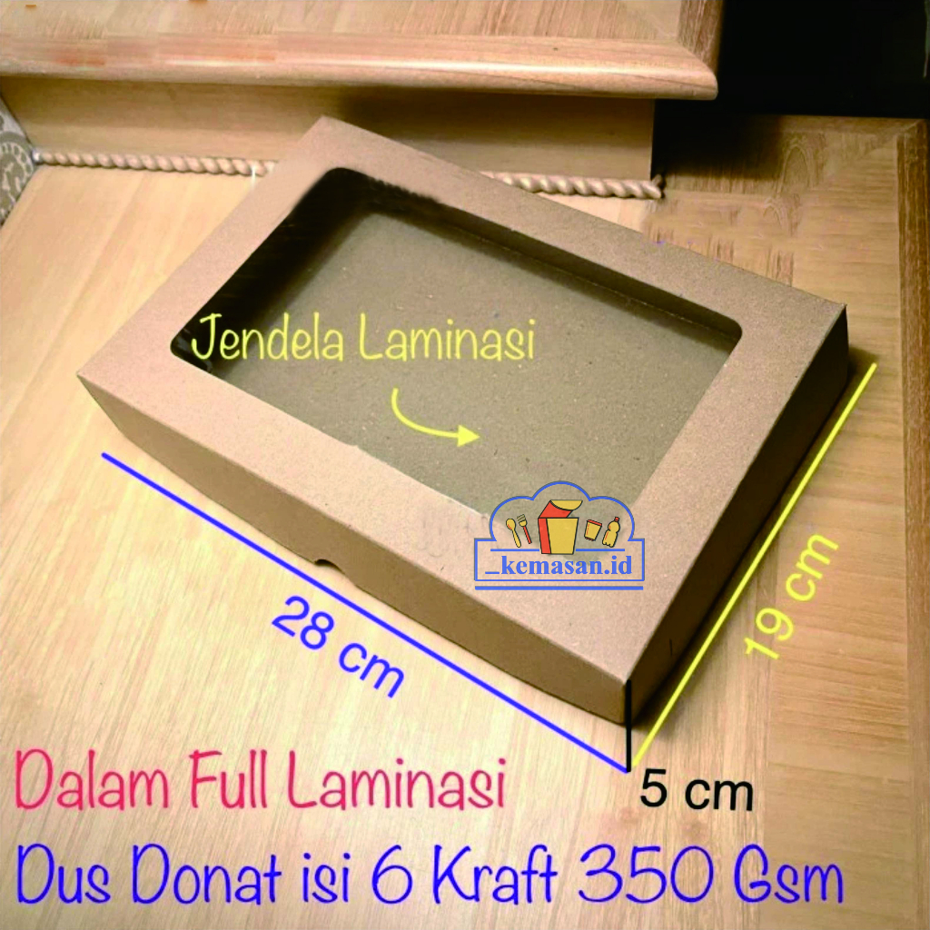 

COKLAT KRAFT WINDOW DONAT ISI 6 FULL LAMINASI 28x19x5