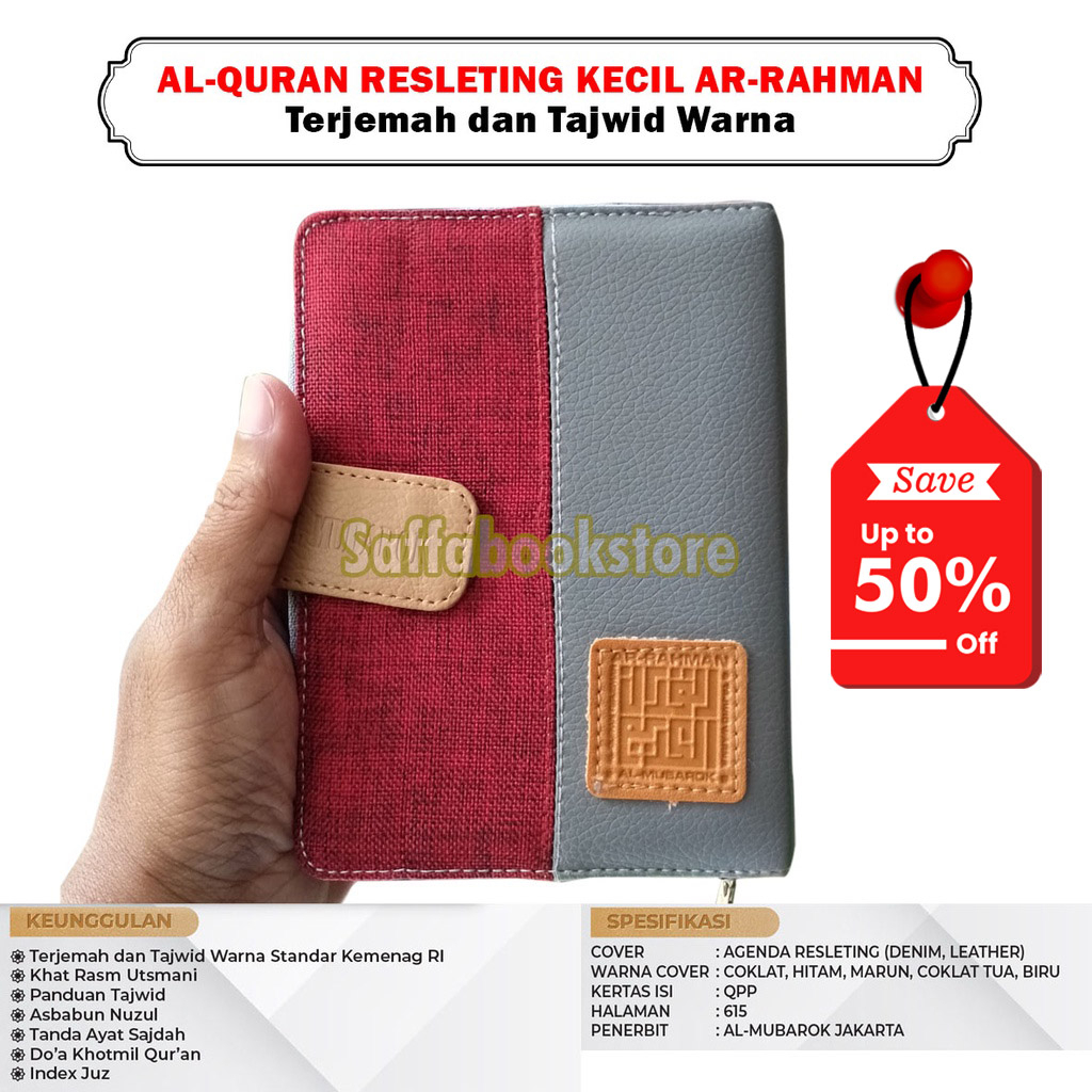 Alquran Ar Rahman A6, Alquran Wanita, Al Quran Kecil, Alquran Kecil Saku, Alquran Murah, Quran Terje