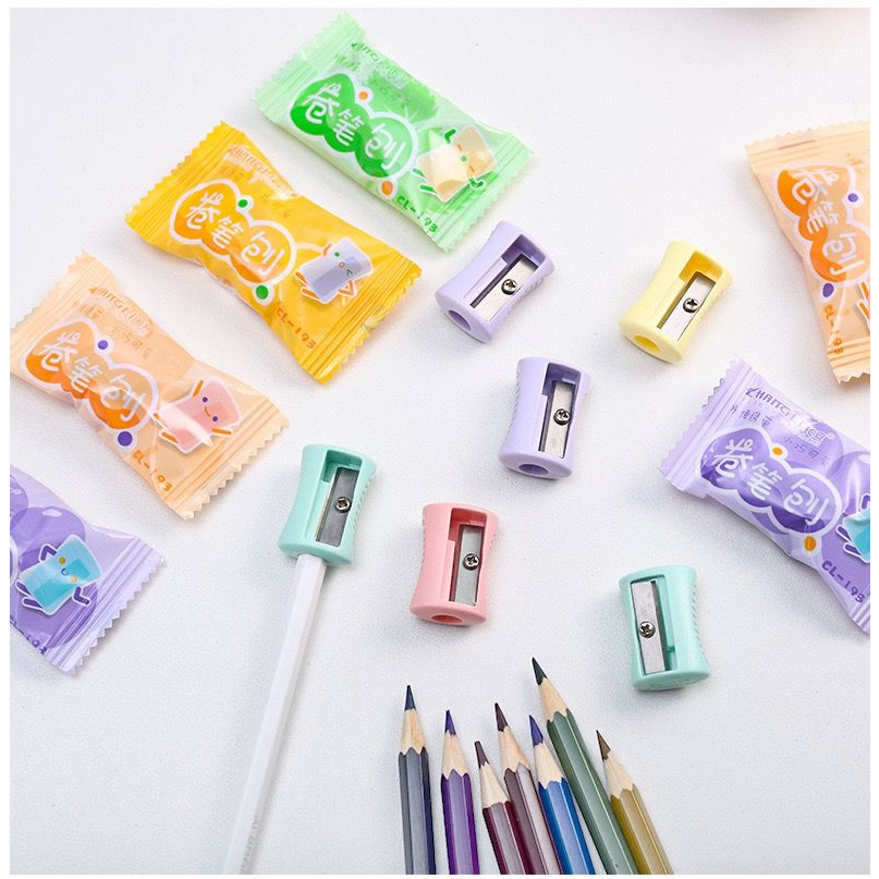 OVERFLOWS.ID RAUTAN PENSIL SERUTAN MINI SHARPENER CANDY PASTEL COLOUR / RAUTAN CANDY MURAH