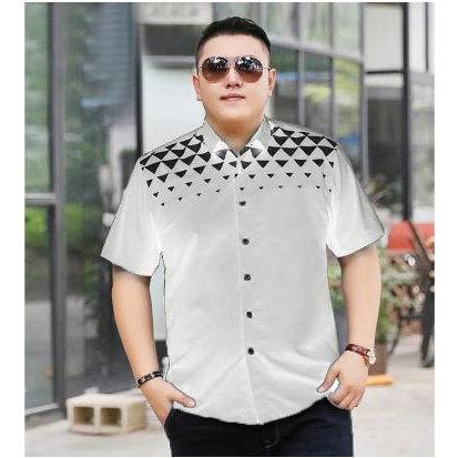 Kemeja lengan pendek putih original Oversize Modern jumbo K2M8 Formal terbaru 2023 polos pria slimfi
