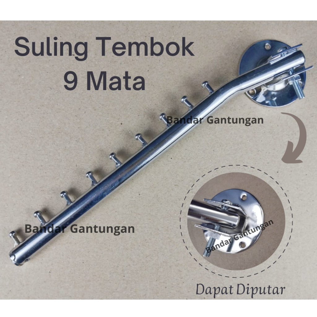 Suling Tembok Goyang 9 Paku / Gantungan Baju Suling Besi Hanger Bisa Di Putar(BH)