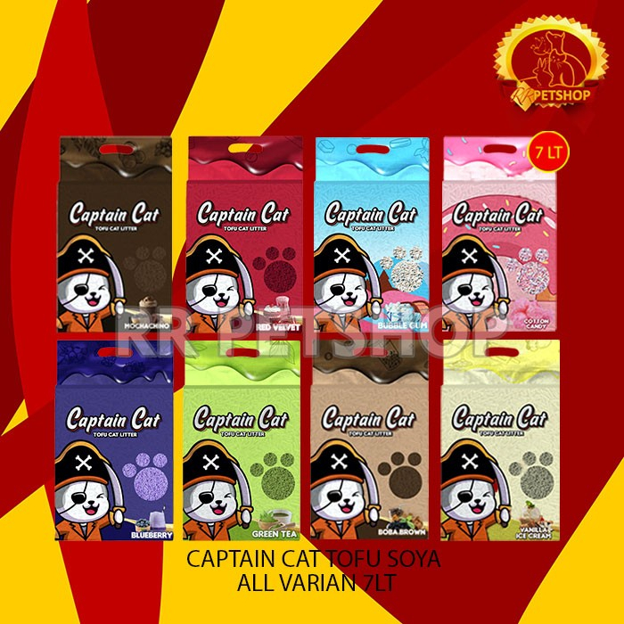 Pasir Kucing Gumpal Wangi Captain tofu soya 7 Litter