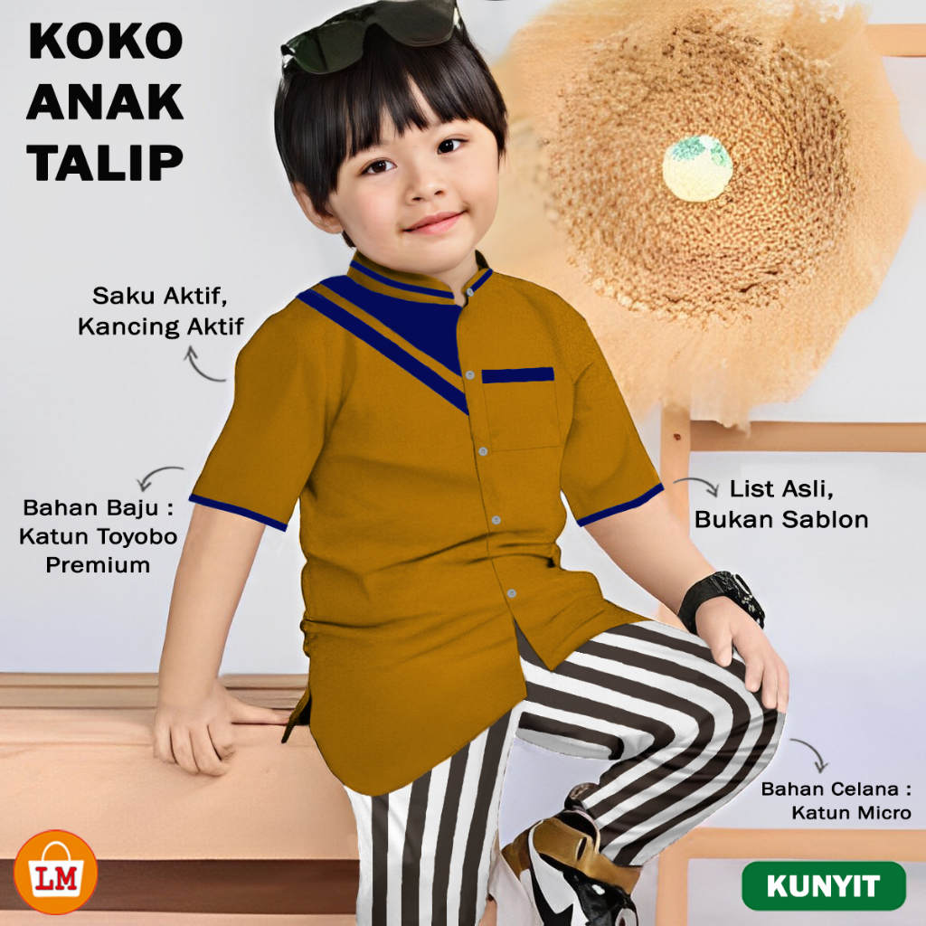 TERMURAH TERLARIS [ COD &amp; Gratis Ongkir ] Setelan KOKO ANAK LATIP Bahan Katun Toyobo Premium Stelan Baju Muslim Lebaran Anak Laki-Laki TERBARU LMS 26038 26041