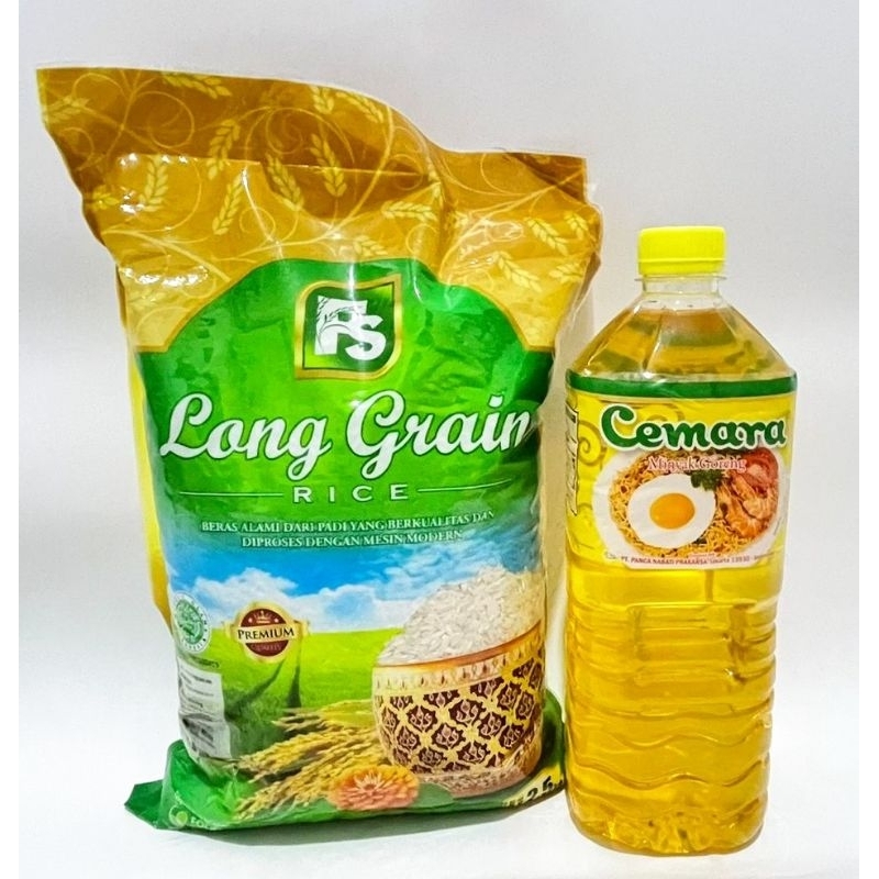 Paket Sembako Beras Food Station Premium Long Grain 2,5 Kg Minyak 1 liter