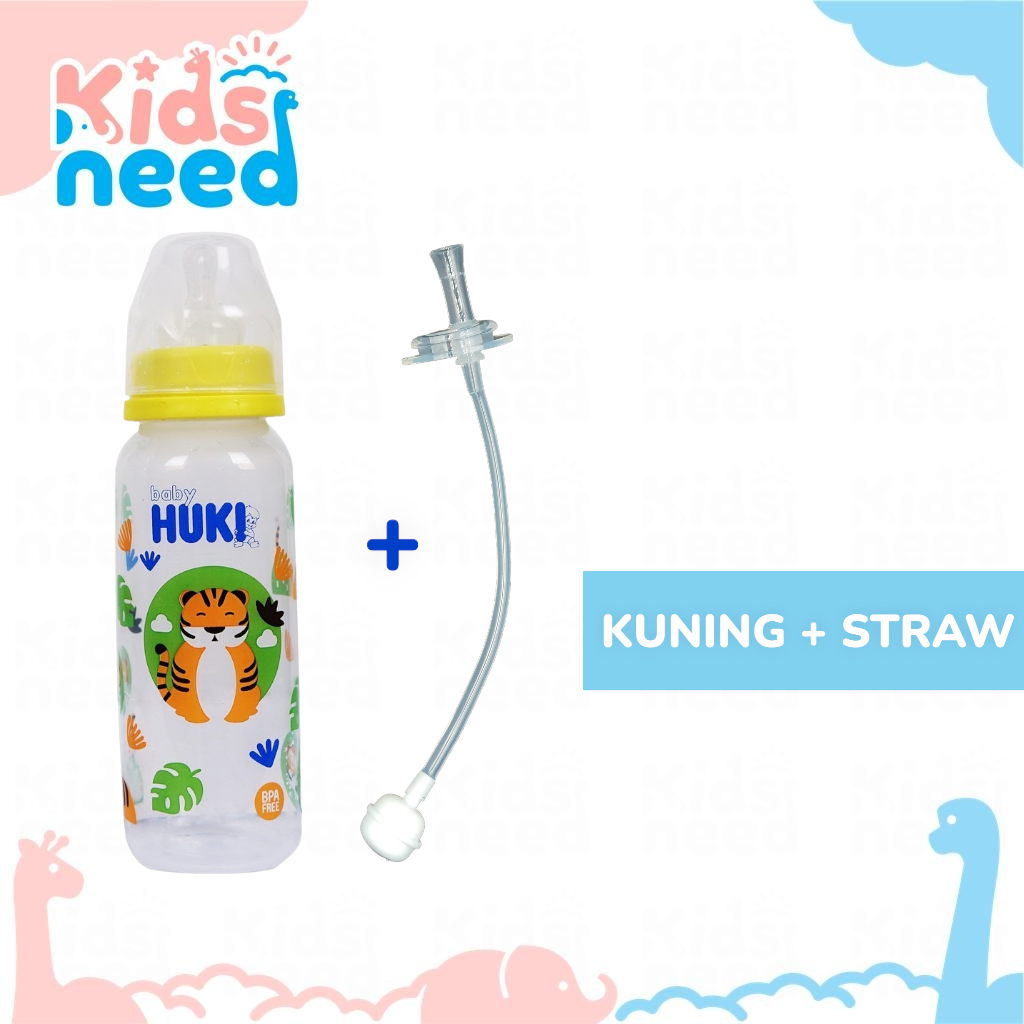 PAKET MURAH Botol Minum HUKI Lengkap + Sedotan 240ml