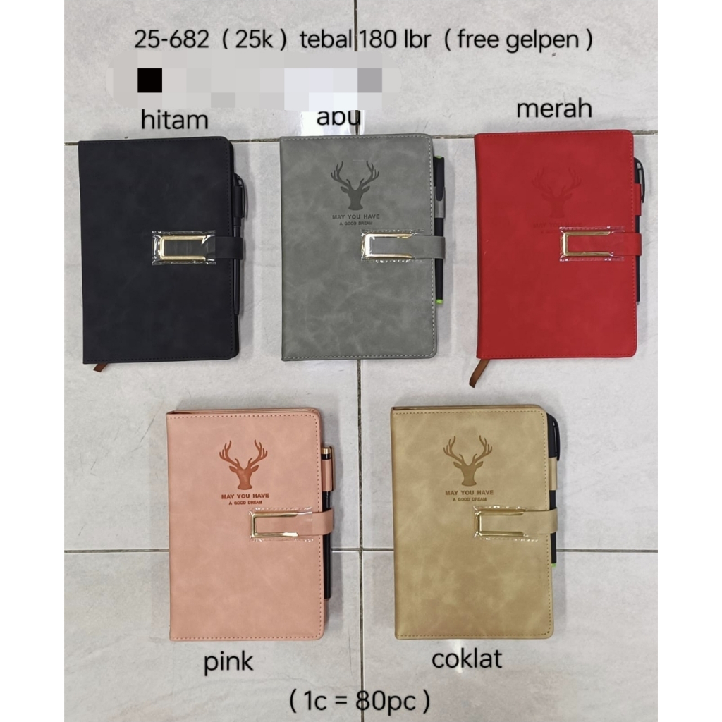 

RK buku agenda emboss rusa adam 180 lembar may you have magnet / polos tanpa magnet ukuran a5