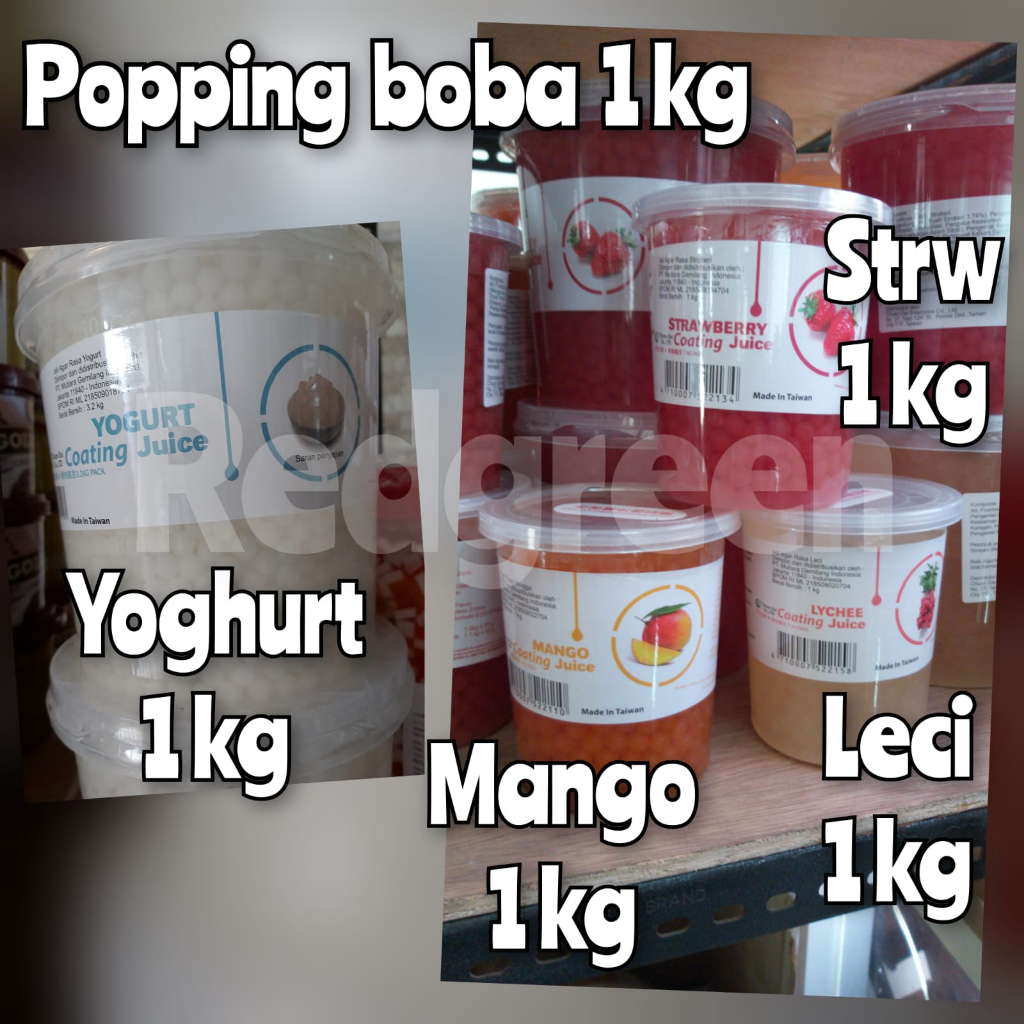 

(IMPORT TAIWAN) poping boba 1kg poping boba coating juice 1kg poping boba stroberi leci mango popping boba