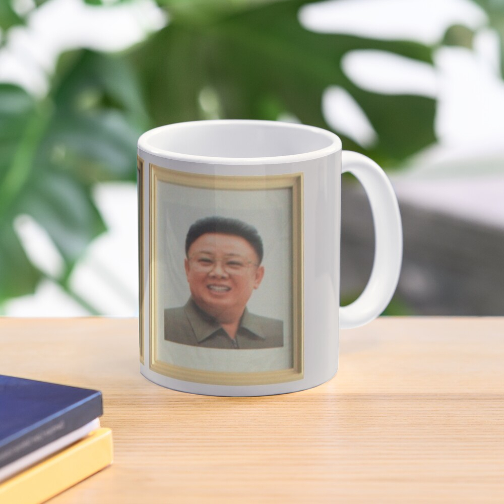 Kim Il-Sung & Kim Jong-Il Portrait North Korea Mug Keramik