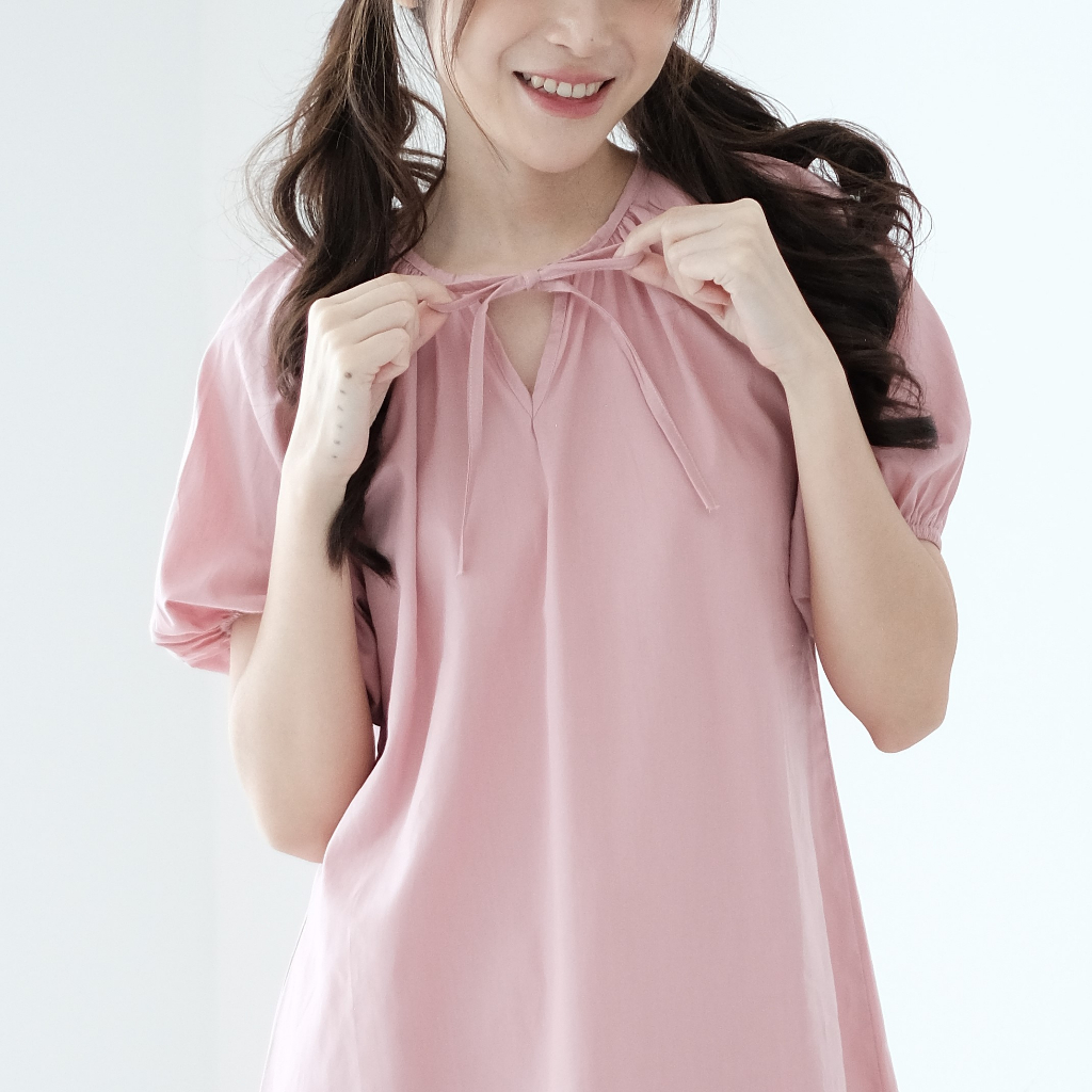 Ladybydiana ELYSIA HOMEYDRESS Mini Dress Korean Style V Neck