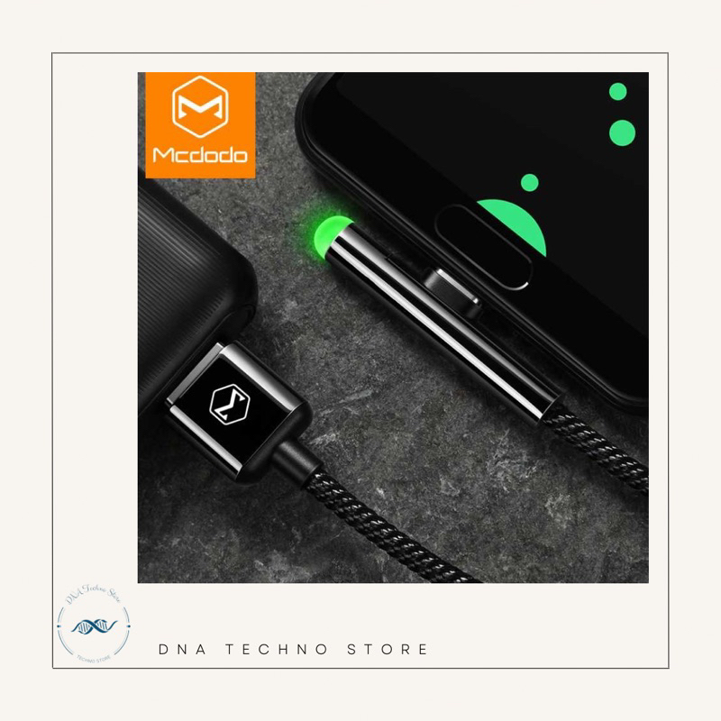 McDodo Kabel Charger USB Type C Gaming L Angle LED - CA-6391/CA-6390