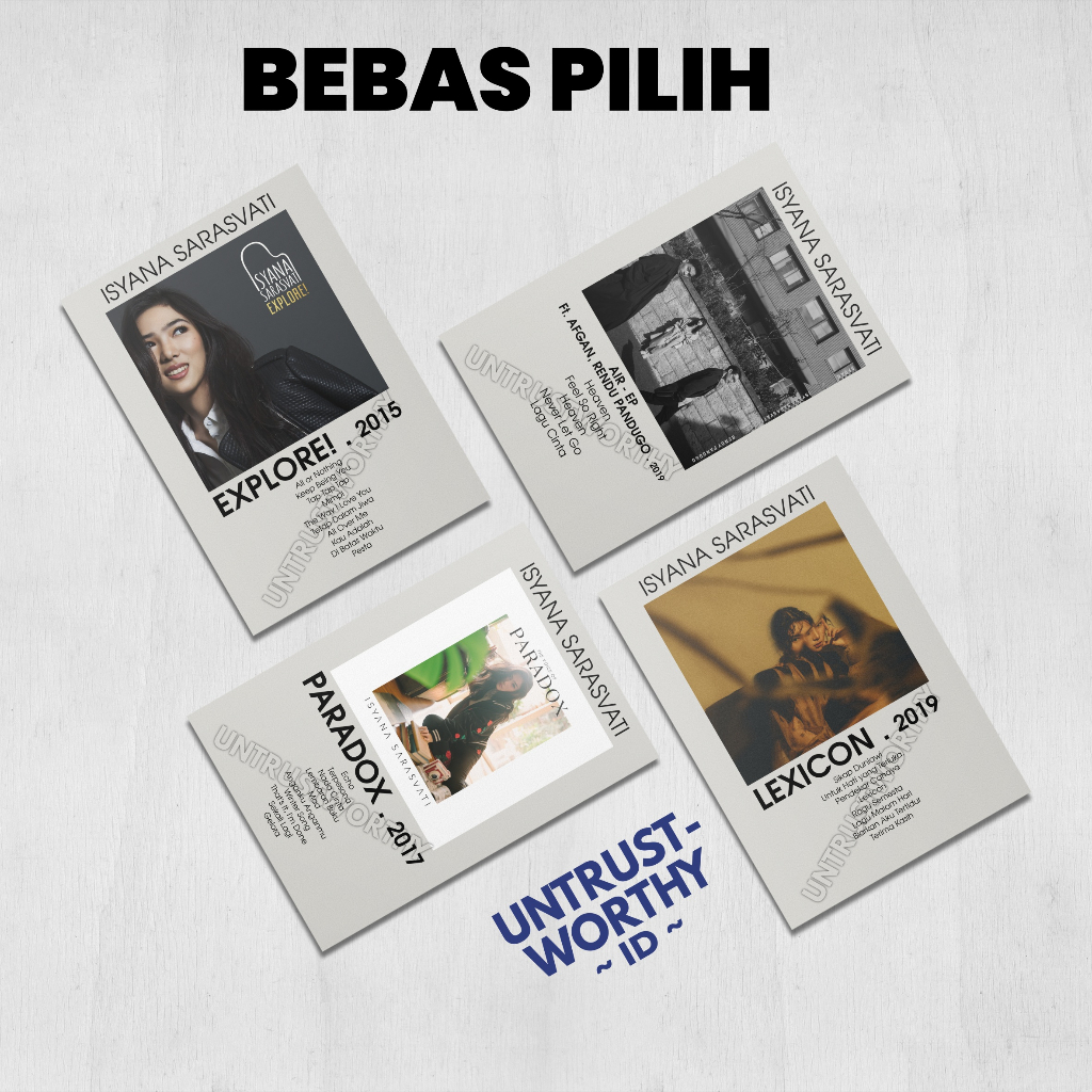 Poster Isyana Sarasvati Album dan EP Ukuran A5 (4-6pcs)