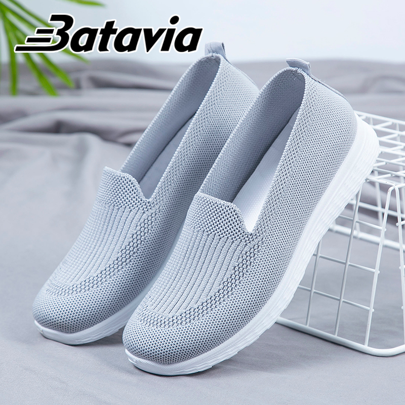 Batavia Shoes  import sepatu fashion sepatu wanita bernapas slip on sepatu permium sepatu flat rajut A165