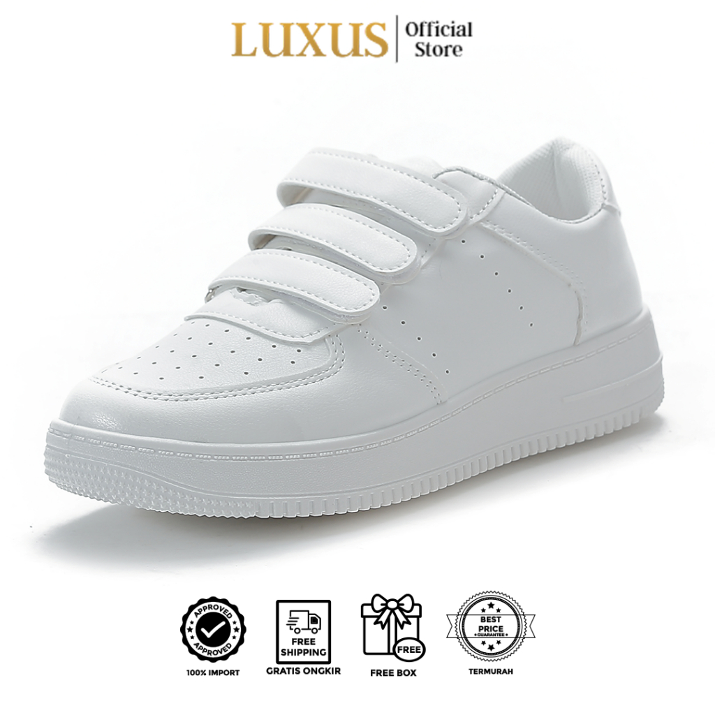 Luxus Haechan Sepatu Sneakers Wanita Strap Import Sintetis  -  Lxj88