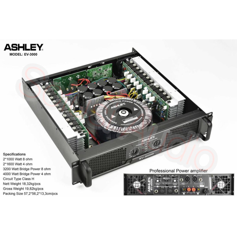 Power Ashley EV3000 Amplifier Ashley EV 3000 Original
