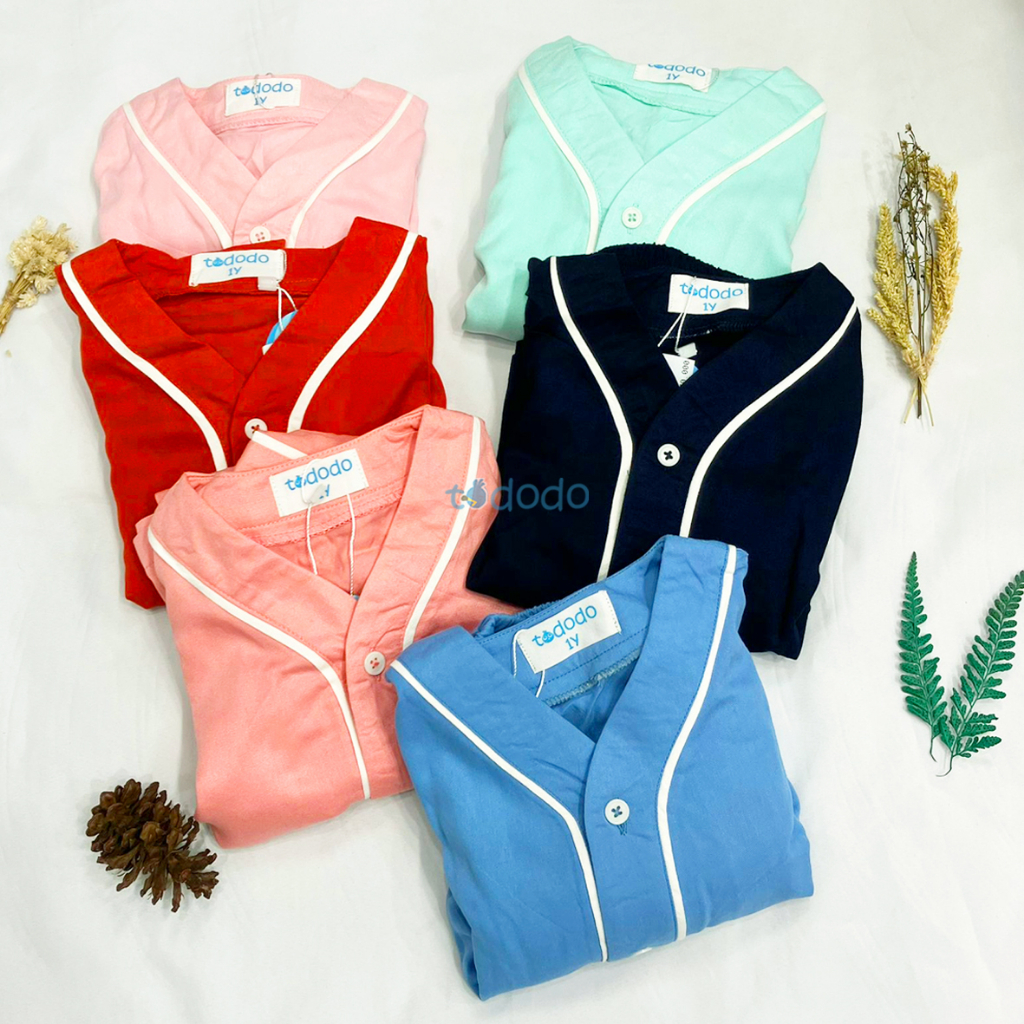 Baju Bayi Piyama Tidur Anak Laki Laki Perempuan Setelan Panjang Kancing Depan Tododo Set 1-4 Tahun