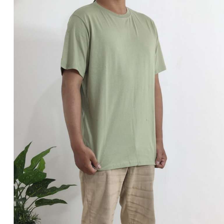 Kaos Polos Premium Cotton Combed 24's Hijau Sage Green Sage