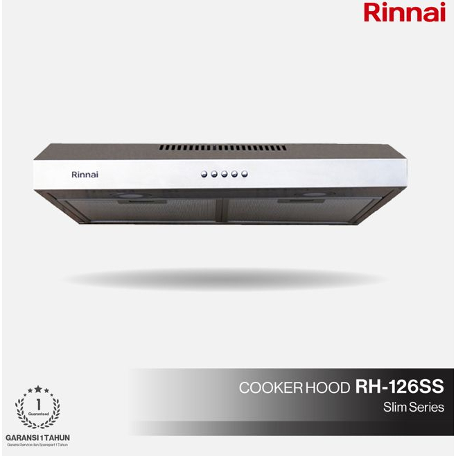 Rinnai Cooker Hood Slim 60 Cm Penghisap Asap Kompor RH-126SS RH126SS Stainless