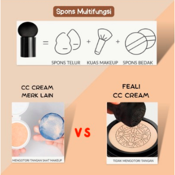 DHIO - [BPOM] FEALI Waterproof Mushroom Head Air Sunisa CC Cream moisturizing Air Cushion BB Cream Original