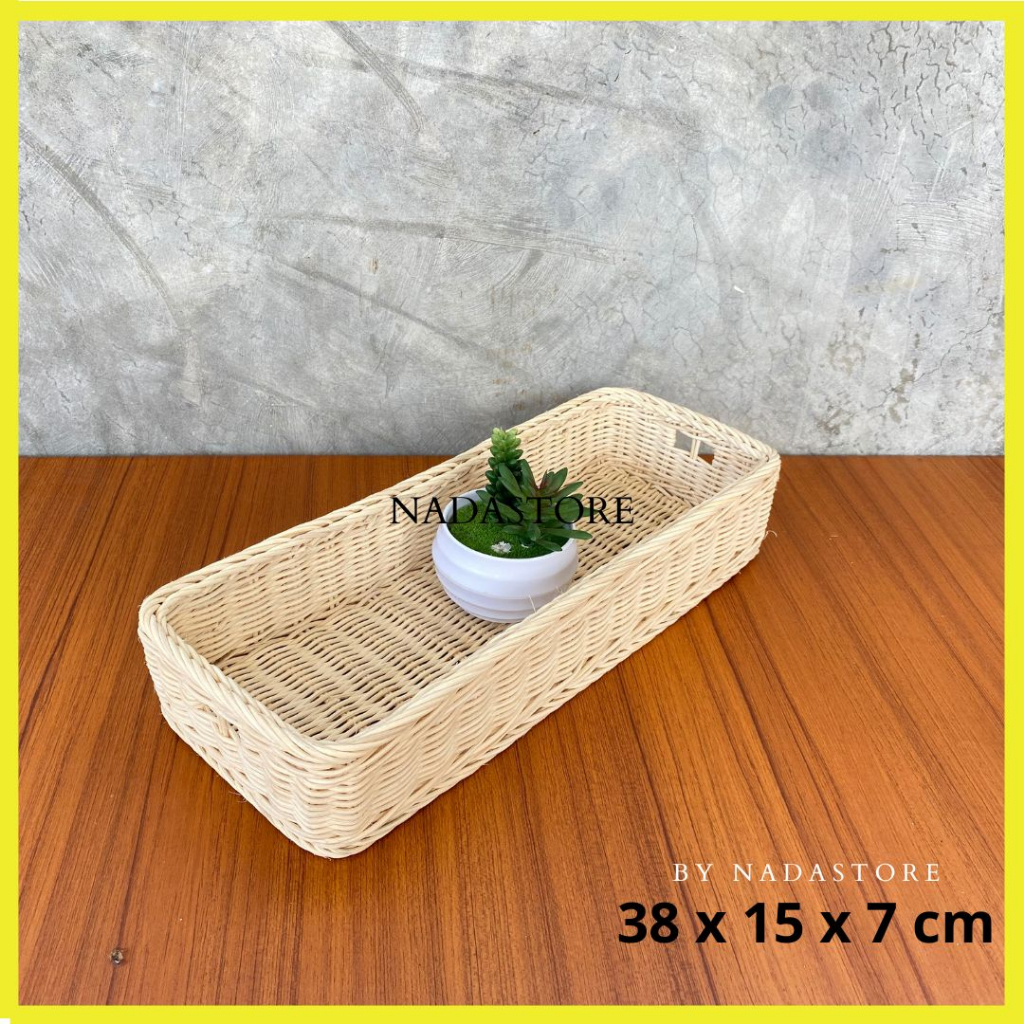 Napkin / Tray Panjang / Baki / Long Tray Anyaman Rotan Kode R08 / W05 Rotan