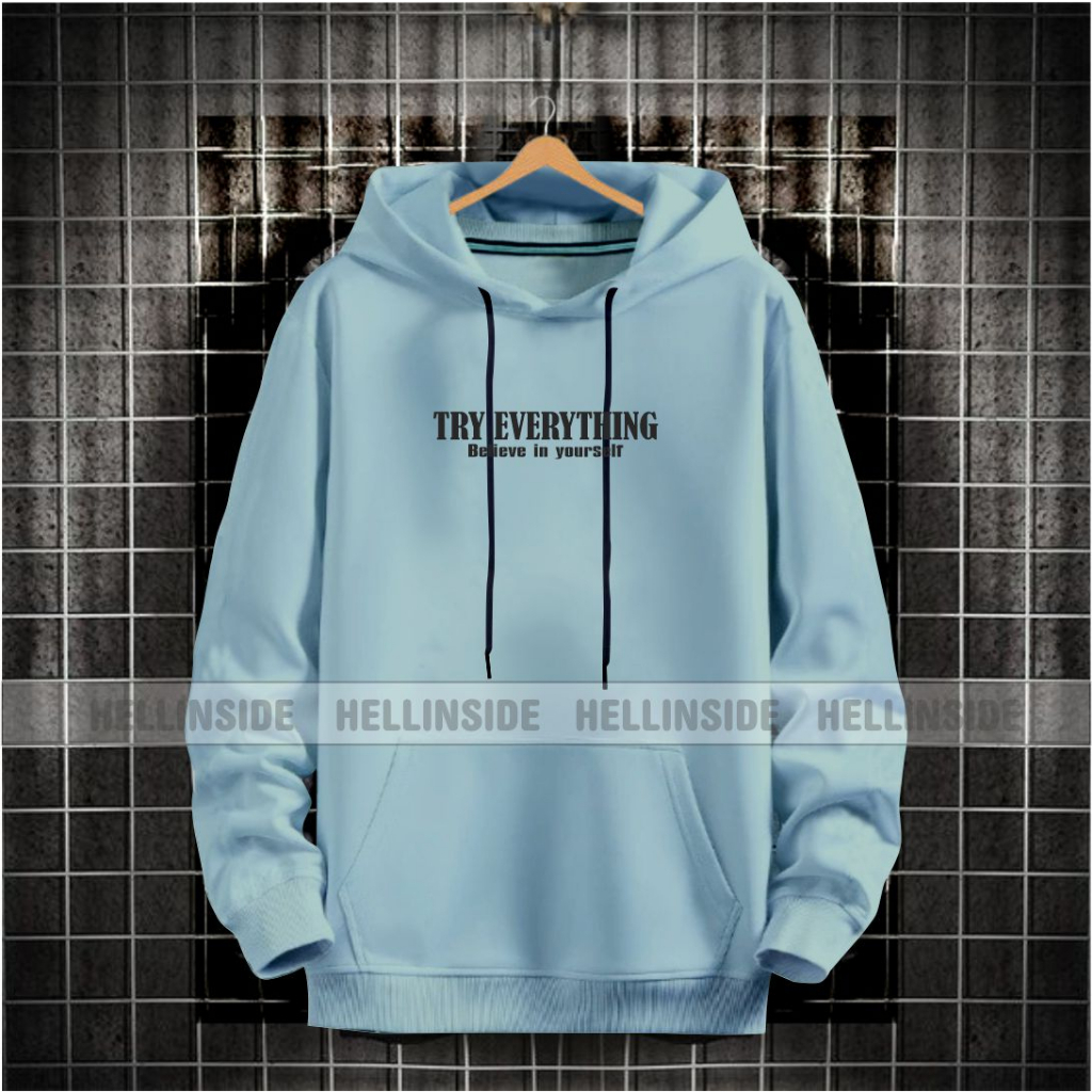 Sweater hoodie pria TRY EVERYTHING terbaru / hoodie pria kekinian kwalitas distro