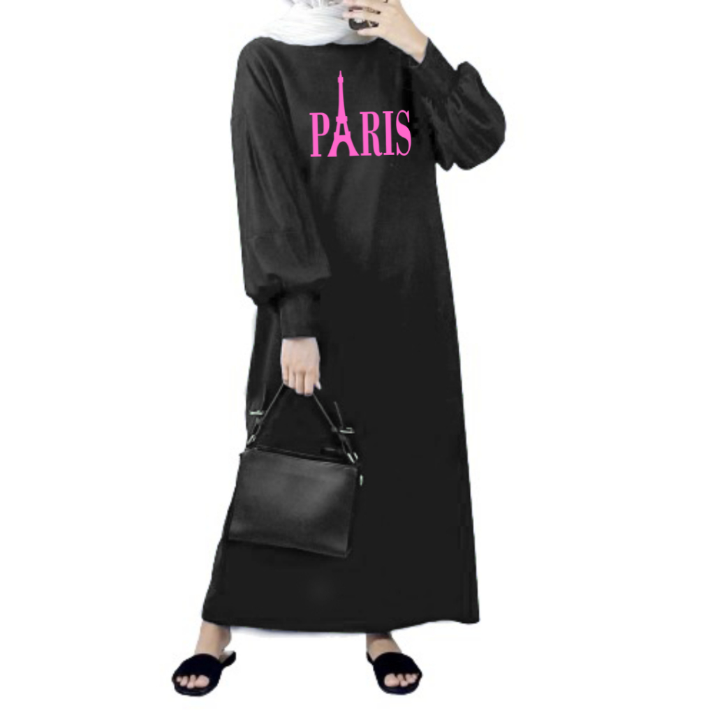 Gamis Lengan Balon Paris / Dress Wanita Muslim