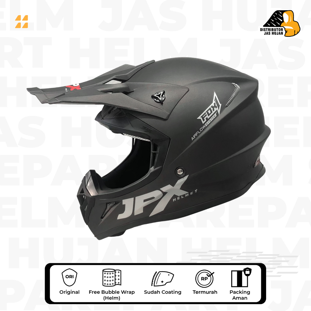 Helm JPX Cross Fox 1 Hitam Doff