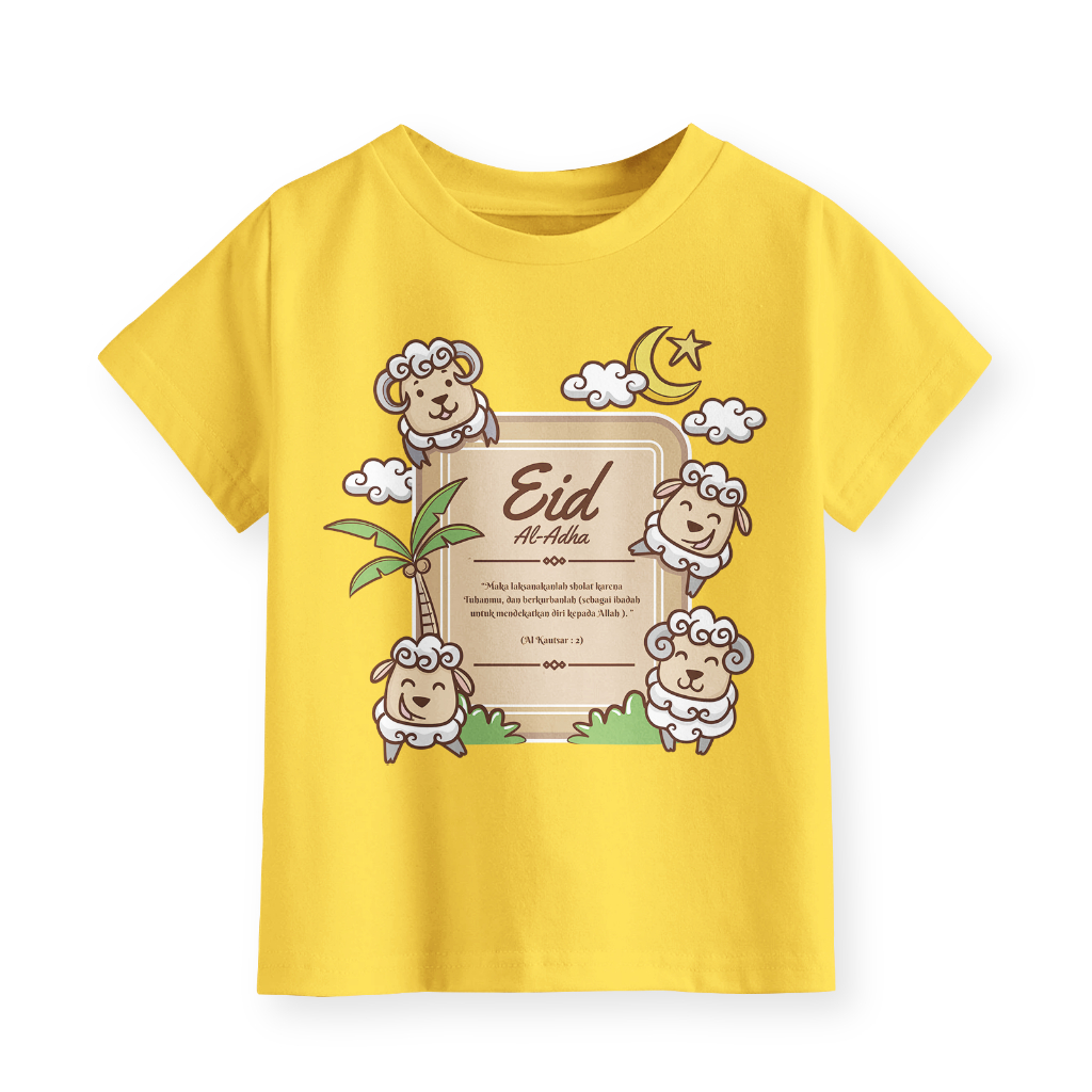 Kaos Seragaman Keluarga Idul Adha Warna Mustard Anak Dewasa
