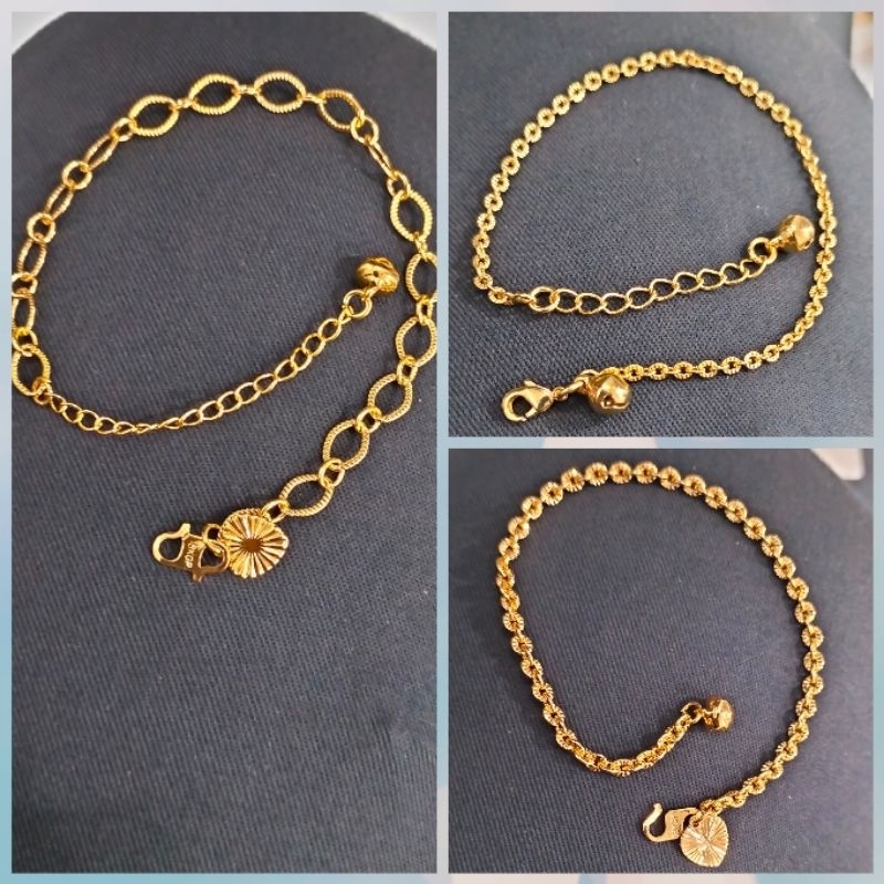 Gelang tangan xuping wanita berlapis emas uk18cm