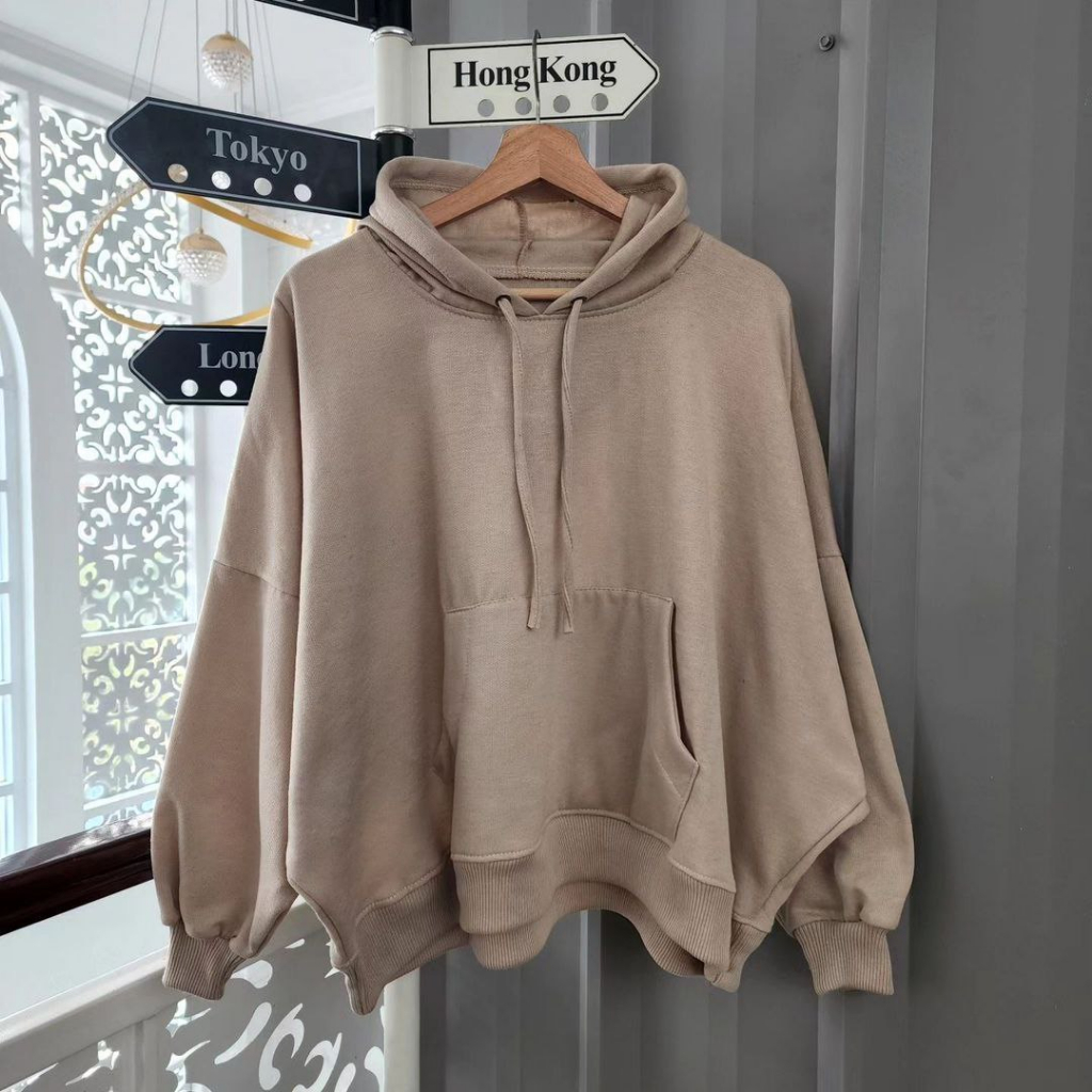 Nara.Grosir - Batwing Jumbo Hodie l Hodie Oversize Wanita Terbaru