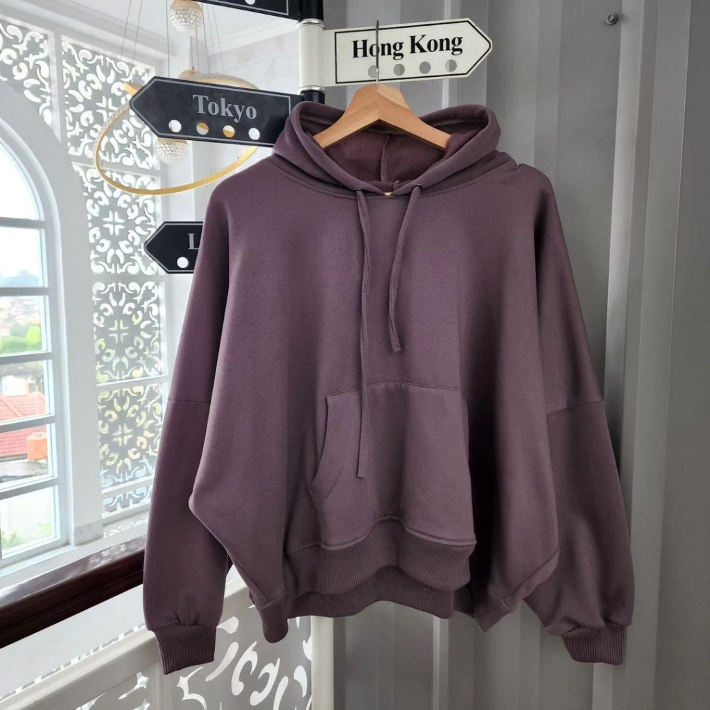 Nara.Grosir - Batwing Jumbo Hodie l Hodie Oversize Wanita Terbaru