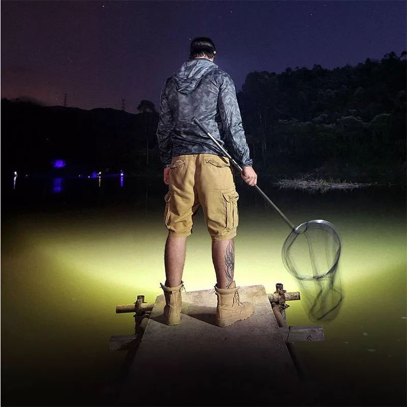 Senter Kepala 5 LED Super Terang USB Rechangeable Waterproof Anti Air 45w 4Mode Cahaya Putih Lampu Camping Lighting