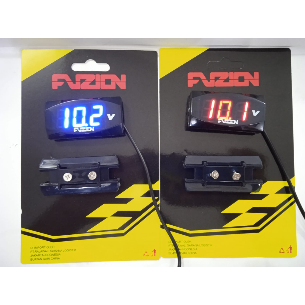 VOLTMETER VOLT METER PENGUKUR DAYA AKI MOTOR WATERPROOF MERK FUZION IMPORT UNIVERSAL SEMUA MOTOR BISA