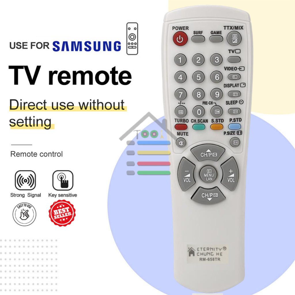 REMOTE SAMSUNG TV LCD LED MULTIFUNGSI UNIVERSAL TANPA SETTING RM658TR