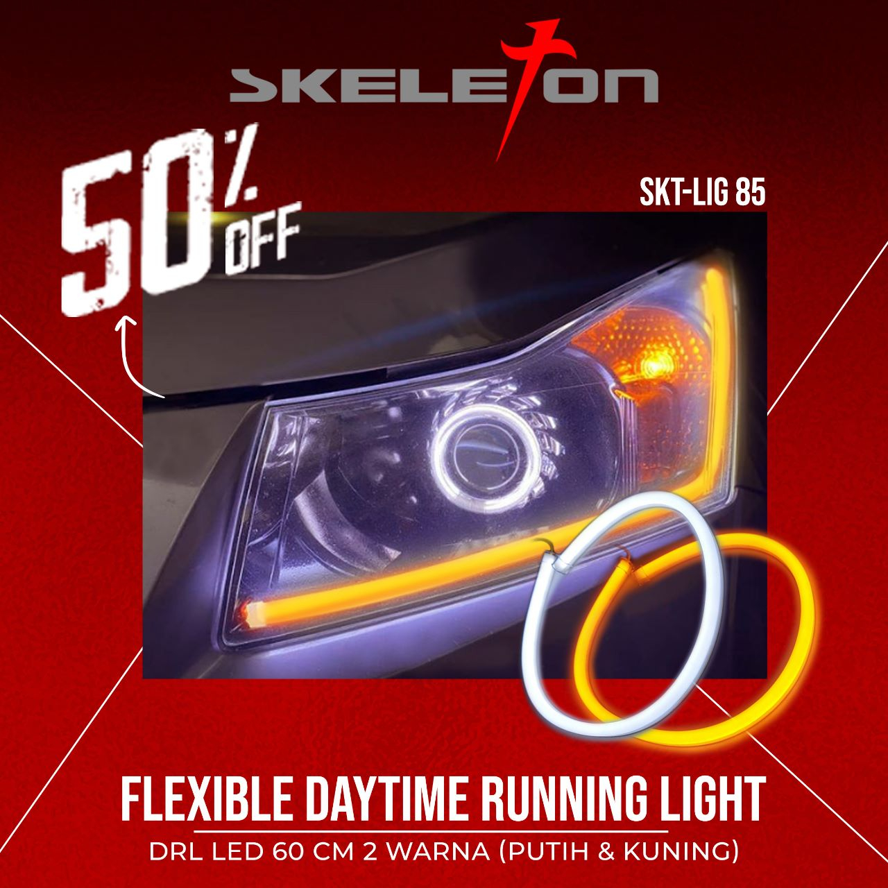 Skeleton Flexible DRL LED SKT-LIG85 - 85 CM