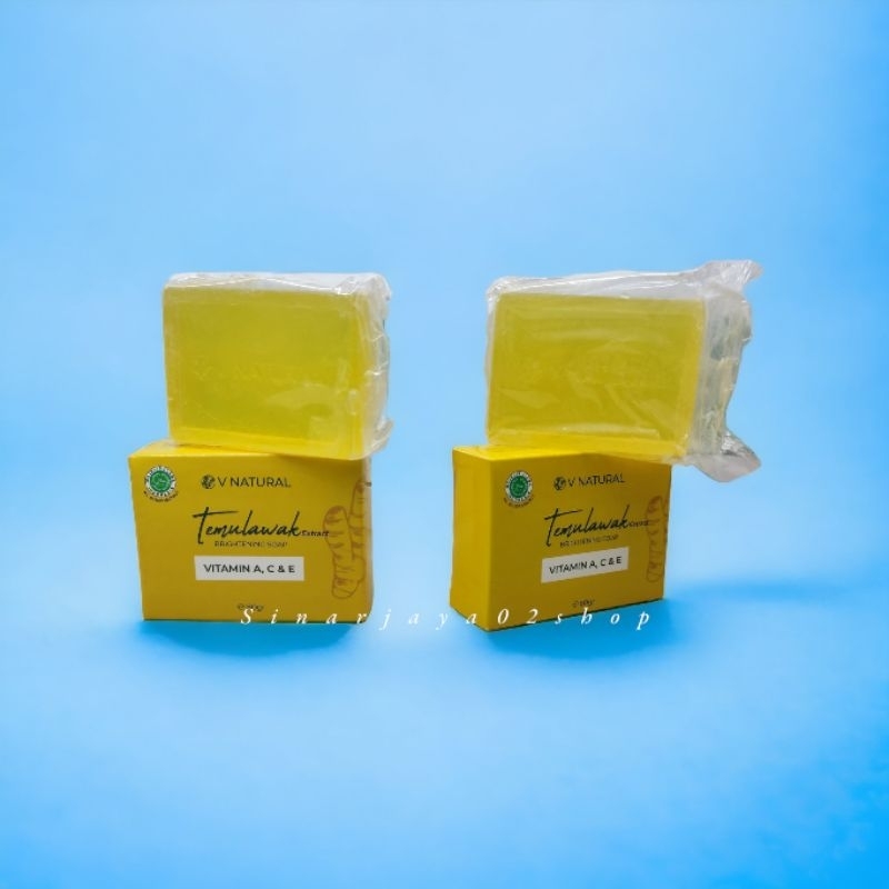 Sabun Temulawak V Natural Batang Brightening Soap Bpom 80gr