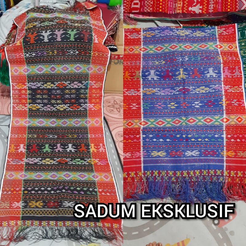ULOS SADUM EKSKLUSIF FULL PAYET ULOS SADUM MERAH BIRU  KHAS BATAK TOBA