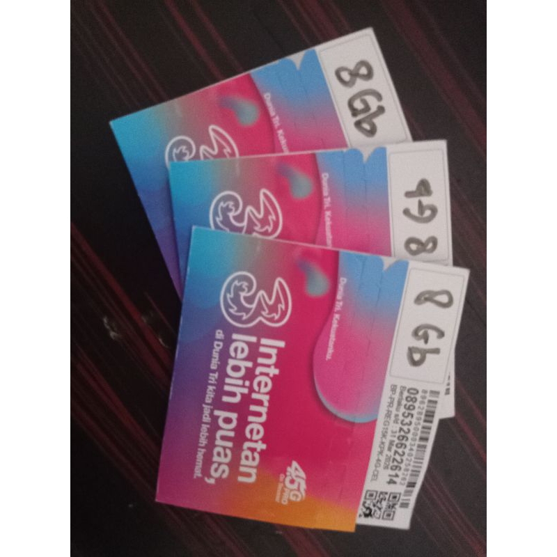 Kartu Perdana Tri kuota 8 Gb dan 12 Gb
