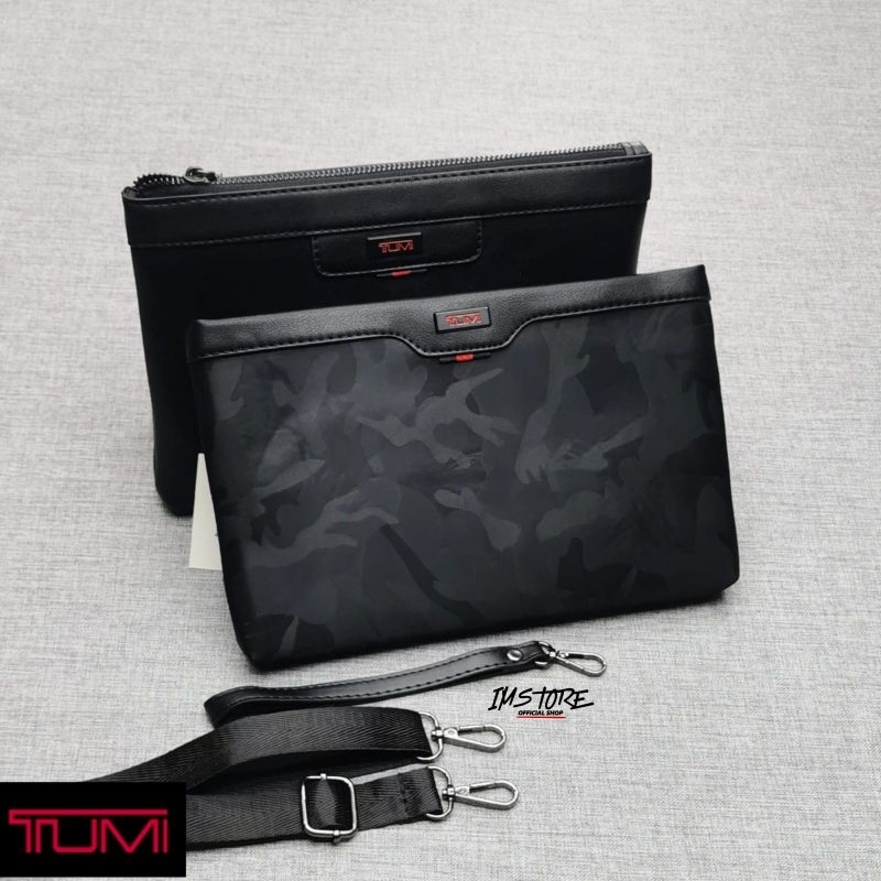 Tumi Handbag Leather Camo &amp; Black